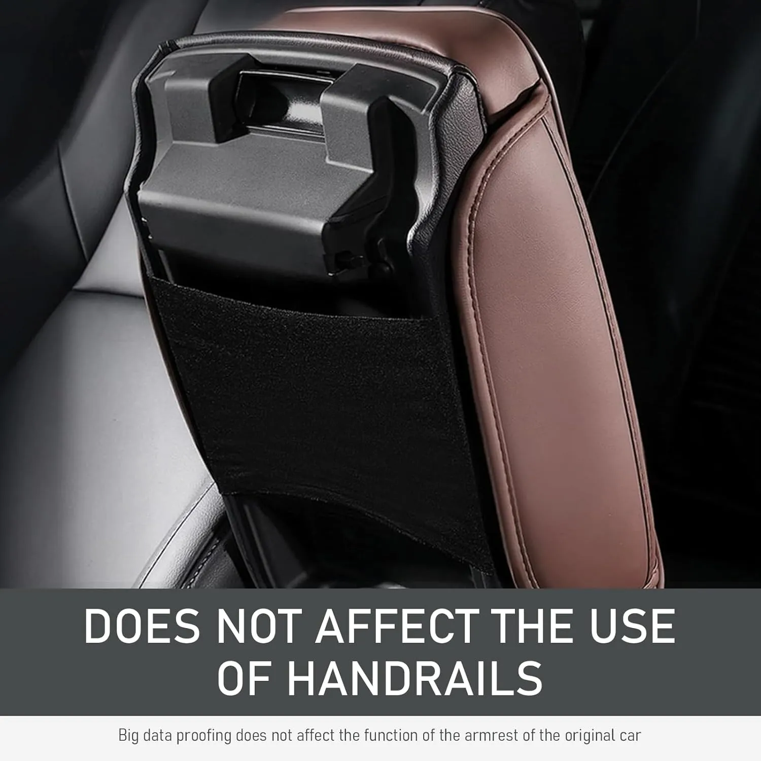 1 PC Car Armrest Box Pad with Storage Pockets, Heightening Function, Six-second Rebound Design, 12.59In x 8.66In x 1.96In Durable Vehicle Protective Cover, Universal for Most Cars (Coffee)