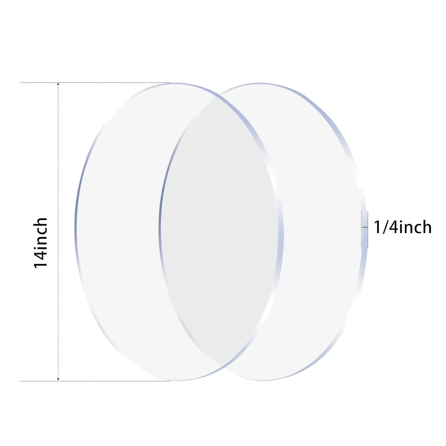 1 Pieces 1/4" Round Plexiglass Sheet, 14 Inch Diameter Clear Acrylic Circle, Round Cake Disk Acrylic Sheet, Plexiglass Table Top, Acrylic Backdrop