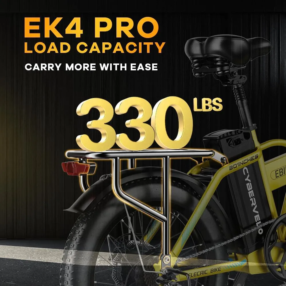 1000W Folding Electric Bike, 48V Large Removable Battery E Bike, 30 MPH, 80 Miles Max Range, 20" Fat Tire Electric Bike for Adults, Adult Electric Bicycles for Long