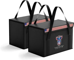 12V 100Ah LiFePO4 Lithium Battery Fireproof Safe Bag Large Capacity Explosion-Proof Battery Bag LiPO Safe Bag Waterproof Battery Storage Box(14 * 9.5 * 7.8inch), 2-Pack
