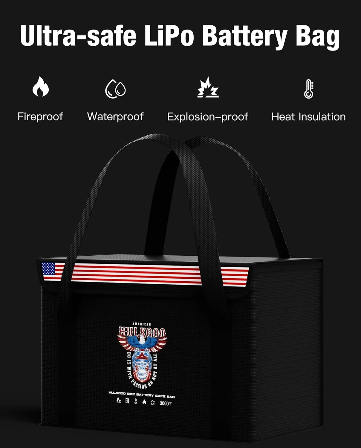 12V 100Ah LiFePO4 Lithium Battery Fireproof Safe Bag Large Capacity Explosion-Proof Battery Bag LiPO Safe Bag Waterproof Battery Storage Box(14 * 9.5 * 7.8inch), 2-Pack
