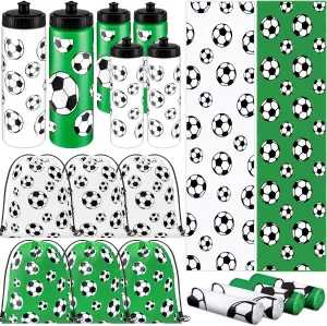 18 Pcs Sports Party Favors Basketball Soccer Water Bottle Baseball Softball Cooling Towel 6 Sports Water Bottle 6 Ice Towel 6 Drawstring Bag Football Volleyball Towel for Team Gift