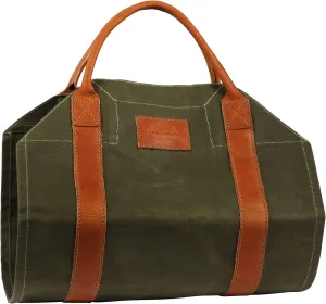 1844 Helko Werk Germany Frontier Collection Canvas Log Carrier - Firewood Holders and bags for Fireplace Logs - Made in USA (Log Carrier Green) #8755G