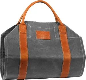 1844 Helko Werk Germany Frontier Collection Canvas Log Carrier - Firewood Holders and Bags for Fireplace Logs - Made in USA (Log Carrier Slate Gray) #8755S