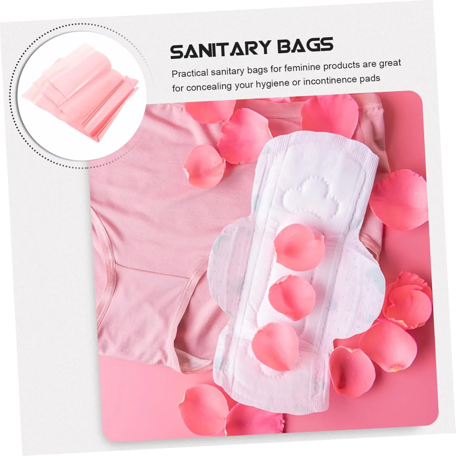 1set Disposable Sanitary Napkin Bags Feminine Disposal Bags Odor Sealing for Travel Outdoor Use for Period Products Essentials Storage 100pcs
