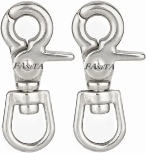 2-5/8 Inch Trigger Snap Hooks Marine Grade Swivel Lobster Claw Clasp Stainless Steel 316 Scissor Snaps Diving Clips for Flag Pole Dog Leash Camera Straps etc (Set of 2)
