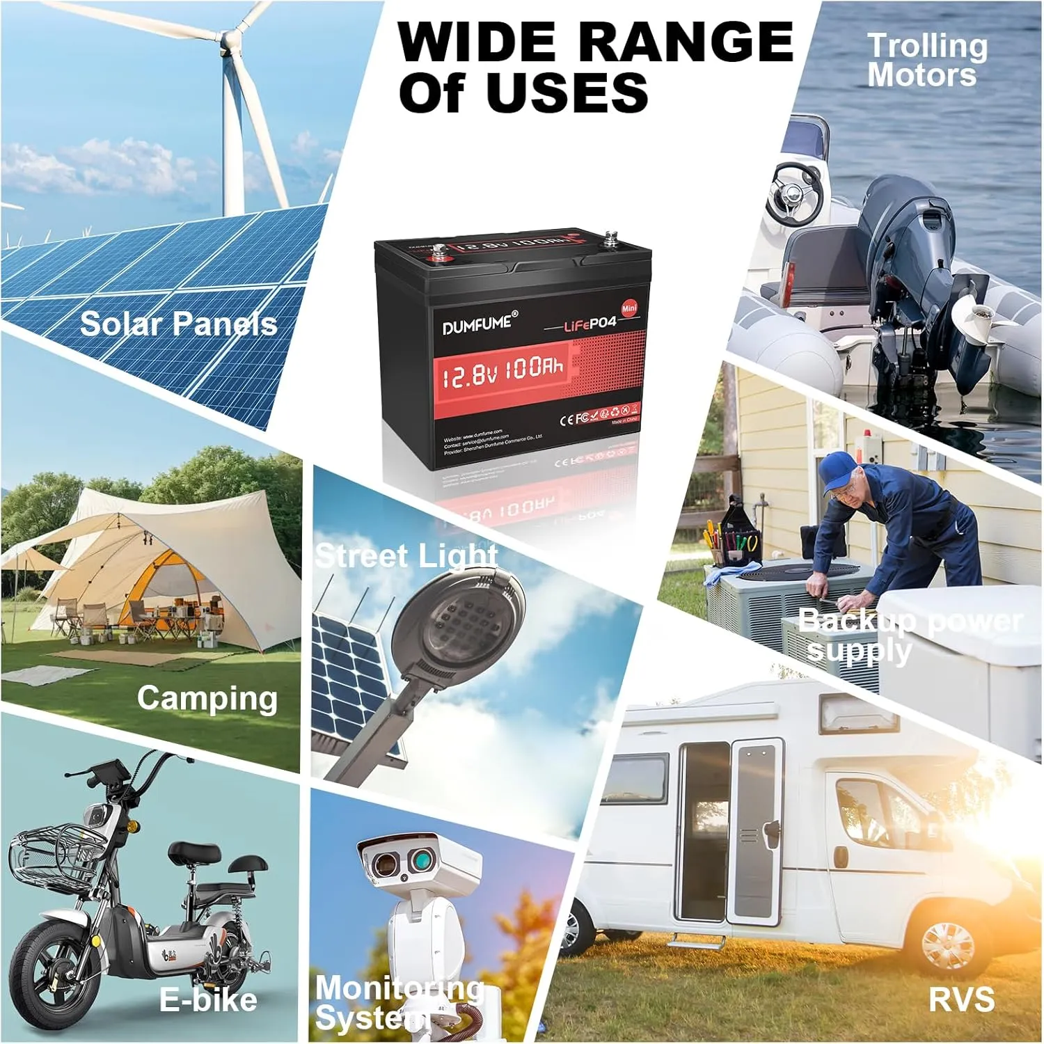 2 pack 12.8V 100Ah Mini LiFePO4 Lithium Battery, Built-in 100A BMS,1280Wh, Up to 6000  Cycles 10-Year Lifespan Perfect for RV, Solar, Marine and Home Energy Storage