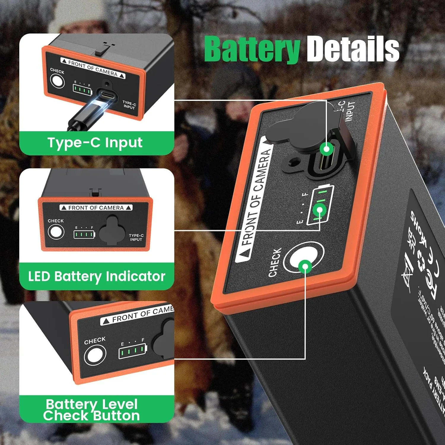 2 Pack Power Mag Battery Pack Compatible with Moultrie Edge Cellular Trail Camera 5000mAh Rechargeable Lithium Replacement Battery for Moultrie Edge, Edge PRO, Edge 2, Edge 2 PRO