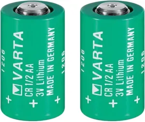 (2 Pack VARTA CR 1/2 AA Series Lithium Battery 950mAh Cylindrical Battery