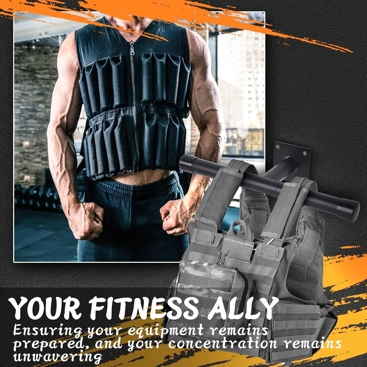 2 Pack Weight Vest Hanger, Weighted Vest Hanger Wall Mount,Weight Vest Wall Hangers, Heavy Duty Hangers for Weight Vests and Backpacks and Many Kinds of Weight Equipment