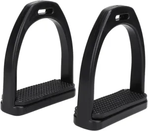 2 Pcs Horse Stirrups, Plastics Stirrups with Black Non-slip Rubber Pad Horse Tool Accessories for Eexplorationrian Lovers(L)