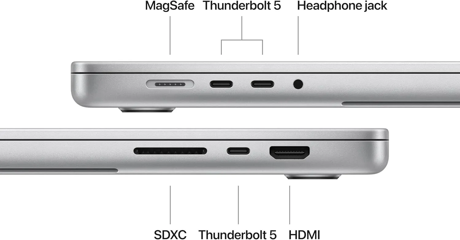 2024 Apple MacBook Pro with Apple M4 Max Chip (16-inch. 36GB RAM, 1TB SSD Storage) (QWERTY English) Silver (Renewed)