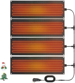 2025 Snow Melting Mats Outdoor 10" x 30"（4Pcs Includes a Plug） Non-Graphene Harmless Rubber Snow Heating Mats 120V Power Saving, No-Slip Stair,for Walkways,Decks,ULETL Certificate