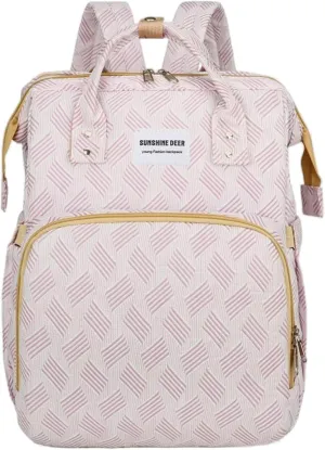 25L Multifunction Diaper Bag Backpack with Portable Changing Station Pad Mommy Diaper Backpack Bags–Large Capacity Featuring Bottle Pocket, Changing Pad, Stroller Clips, Comfortable Straps