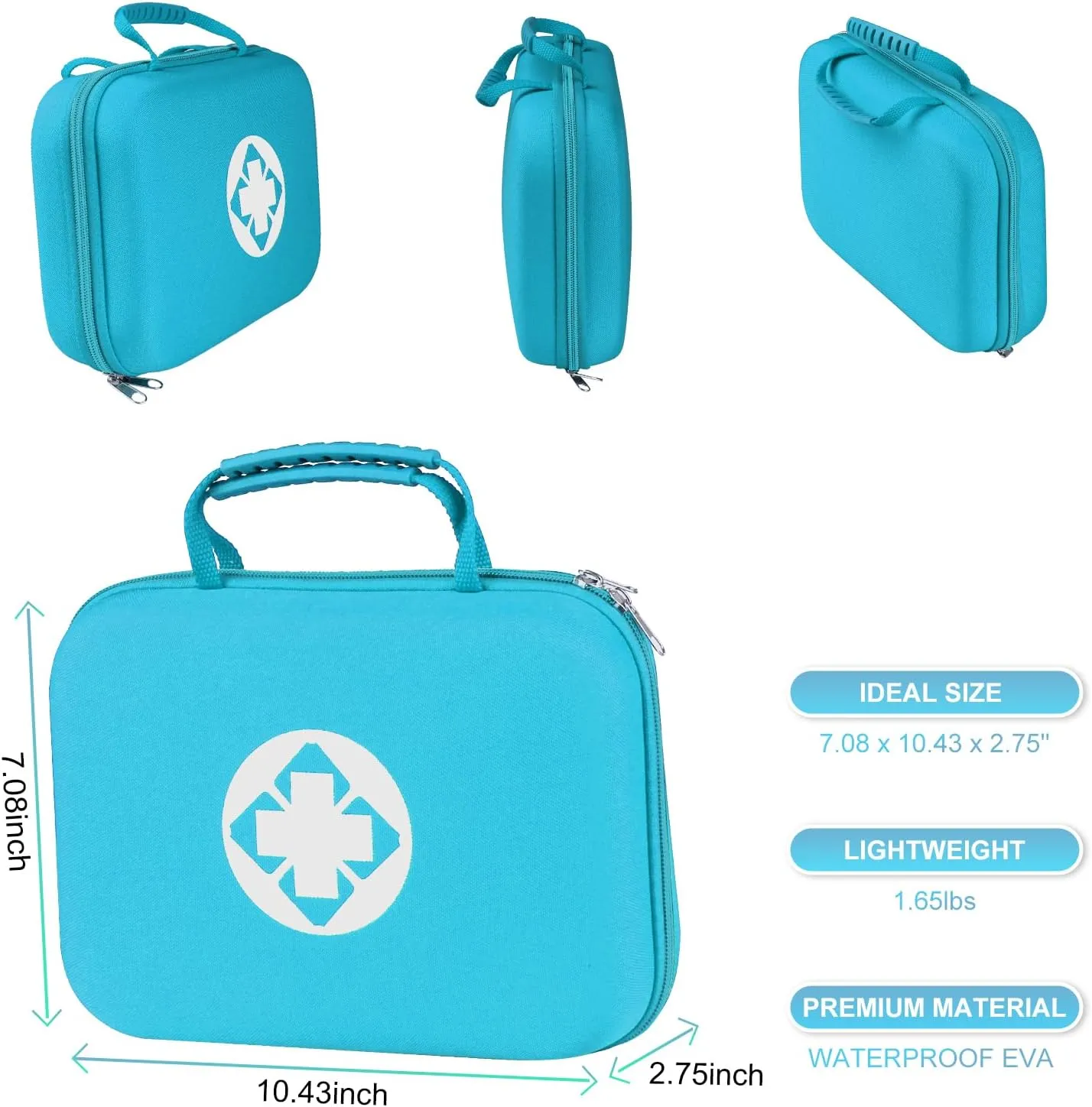 299Pcs Car First Aid Kit for Home Camping Travel Essentials First Aid Blue Bag Emegency Supplies Household Items for College Students YIDERBO