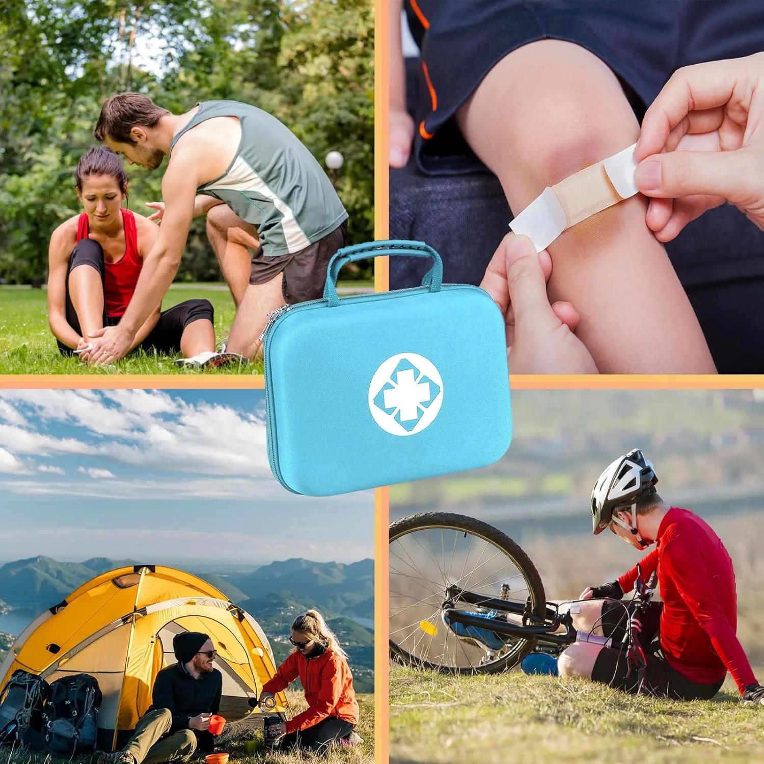 299Pcs Car First Aid Kit for Home Camping Travel Essentials First Aid Blue Bag Emegency Supplies Household Items for College Students YIDERBO