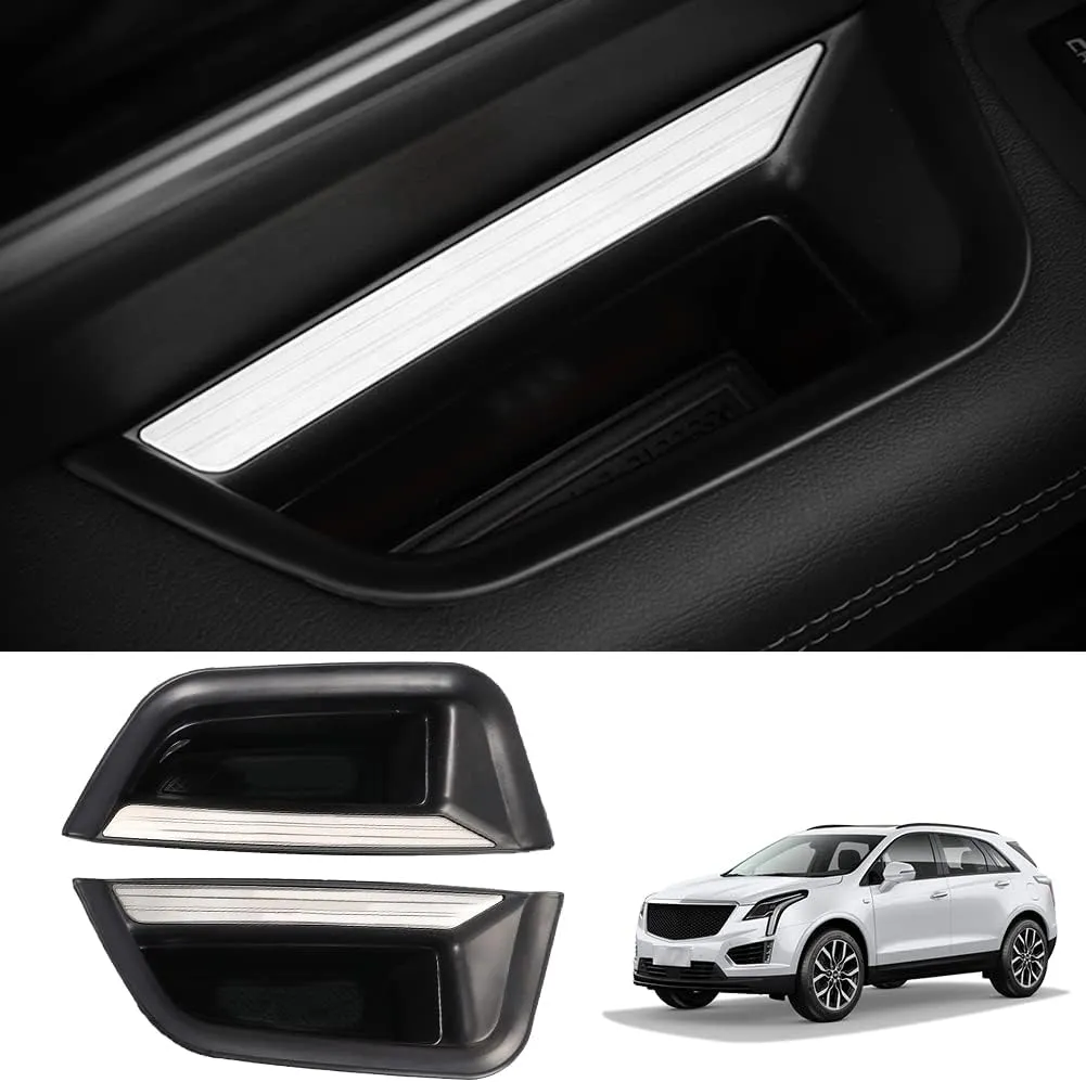 2pcs XT5 Front Side Door Handle Storage Box Holder Upgraded Door Armrest Organizer for Cadillac XT5 2023 2022 2021 2020 2019 2018 2017