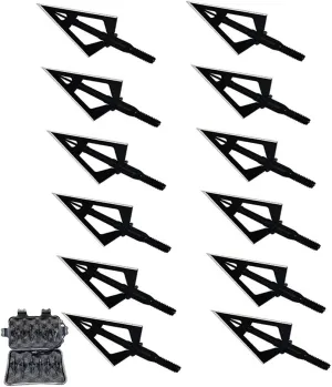3 Blades Hunting Broadheads 100/125 Grains Screw-in Arrow Heads Arrow Tips Compatible with Crossbow and Compound Bow   1 PK Broadhead Storage Case