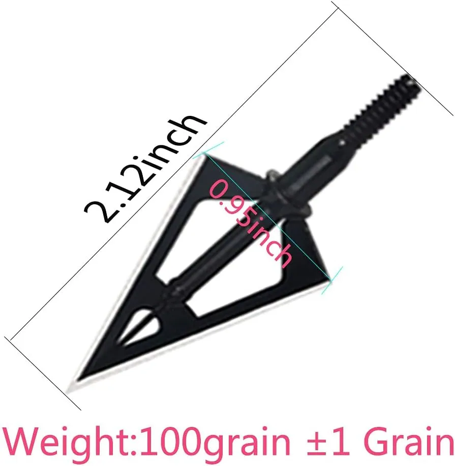 3 Blades Hunting Broadheads 100/125 Grains Screw-in Arrow Heads Arrow Tips Compatible with Crossbow and Compound Bow   1 PK Broadhead Storage Case
