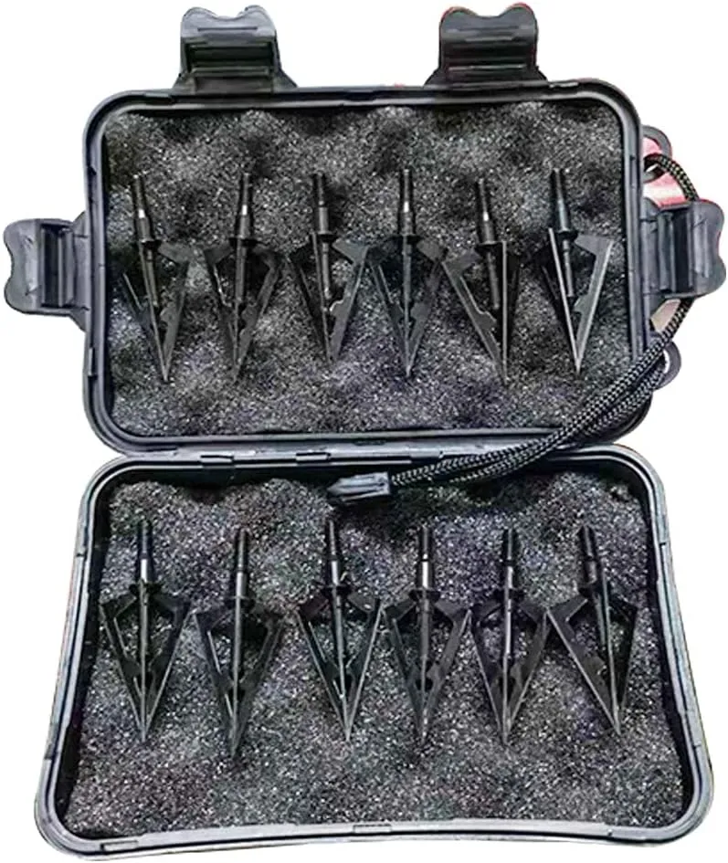 3 Blades Hunting Broadheads 100/125 Grains Screw-in Arrow Heads Arrow Tips Compatible with Crossbow and Compound Bow   1 PK Broadhead Storage Case
