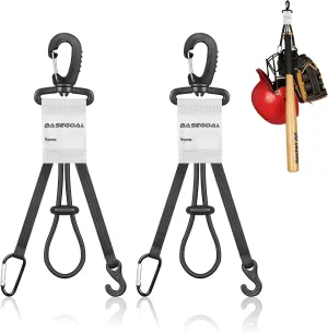 3 in 1 Dugout Organizer, Baseball Softball Bag Hook for Fence, Bat Holder for Dugout Fence, Baseball Dugout Accessories, Water Bottle Hook for Bag (2 Pack)