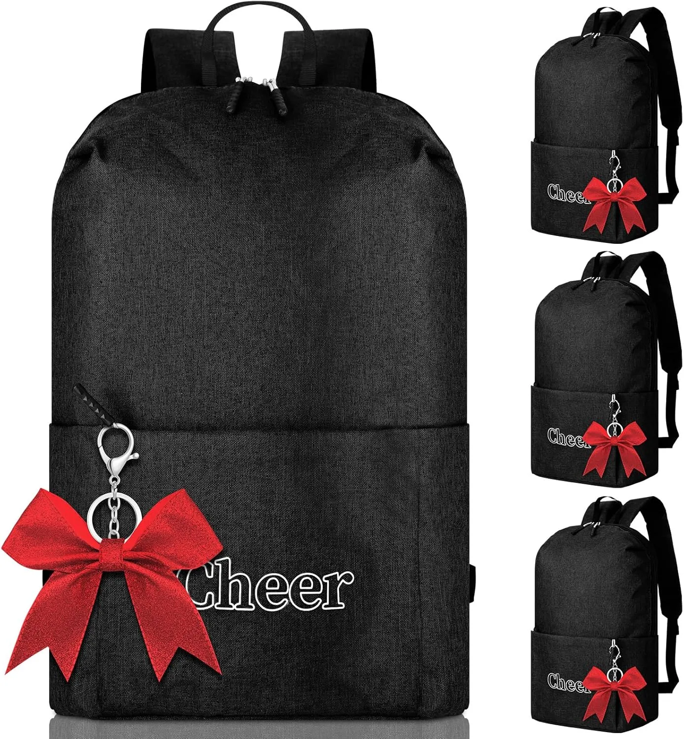 3 Set Cheer Backpack with Bow Keychain 3 Cheer Bag 3 Keychains Bulk for Cheerleaders Gifts Women
