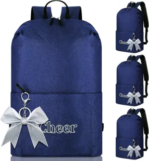 3 Set Cheer Backpack with Bow Keychain 3 Cheer Bag 3 Keychains Bulk for Cheerleaders Gifts Women