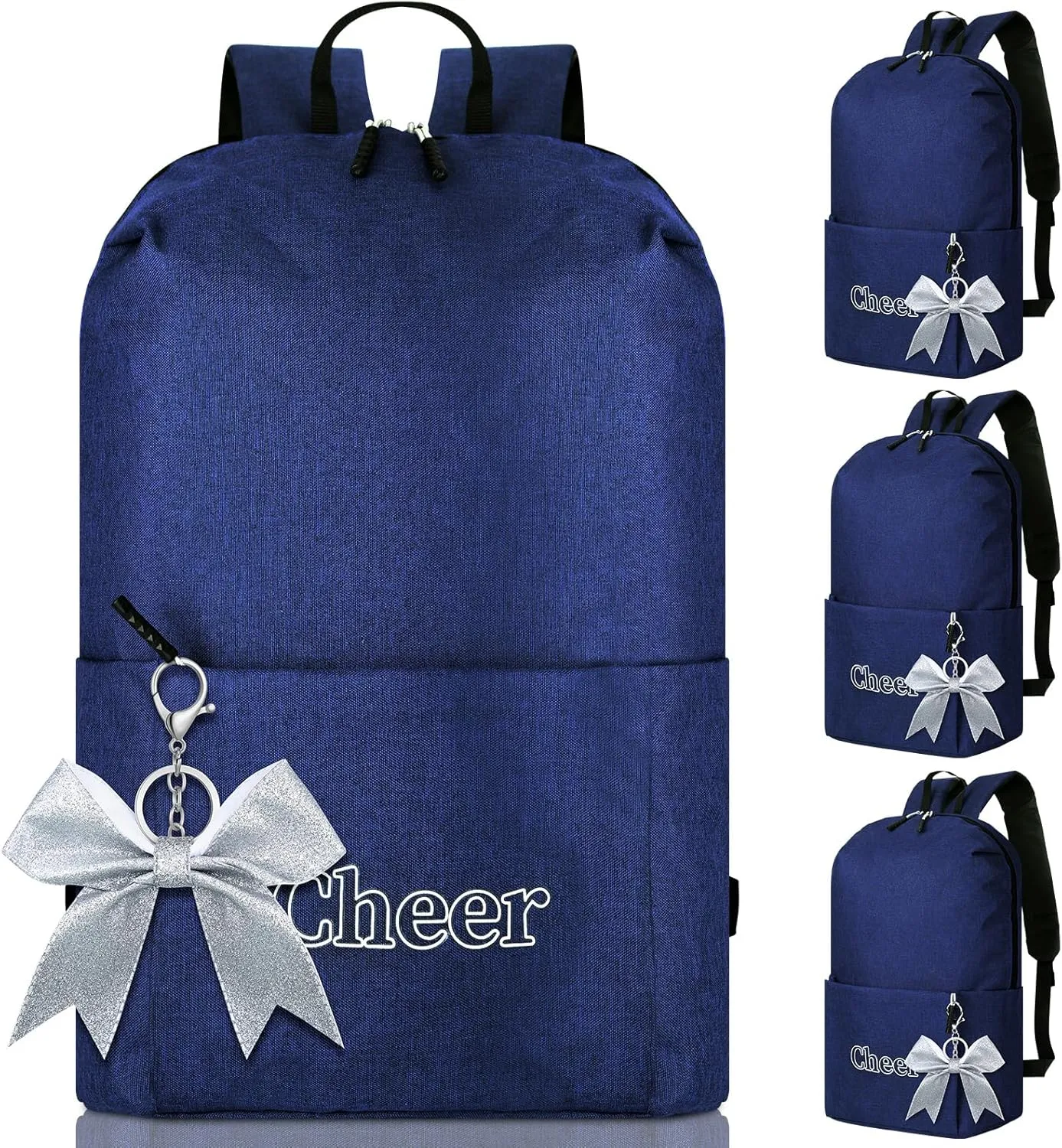 3 Set Cheer Backpack with Bow Keychain 3 Cheer Bag 3 Keychains Bulk for Cheerleaders Gifts Women