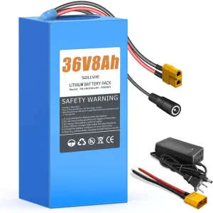 36V Lithium Ebike Battery 8Ah Rechargeable with 25A BMS, Compatible with jetson bolt pro Electric Bikes, for 100W-600W Motors E-Scooters, ATVs, Electric Dirt Bikes, Solar Storage and More (36V8Ah)