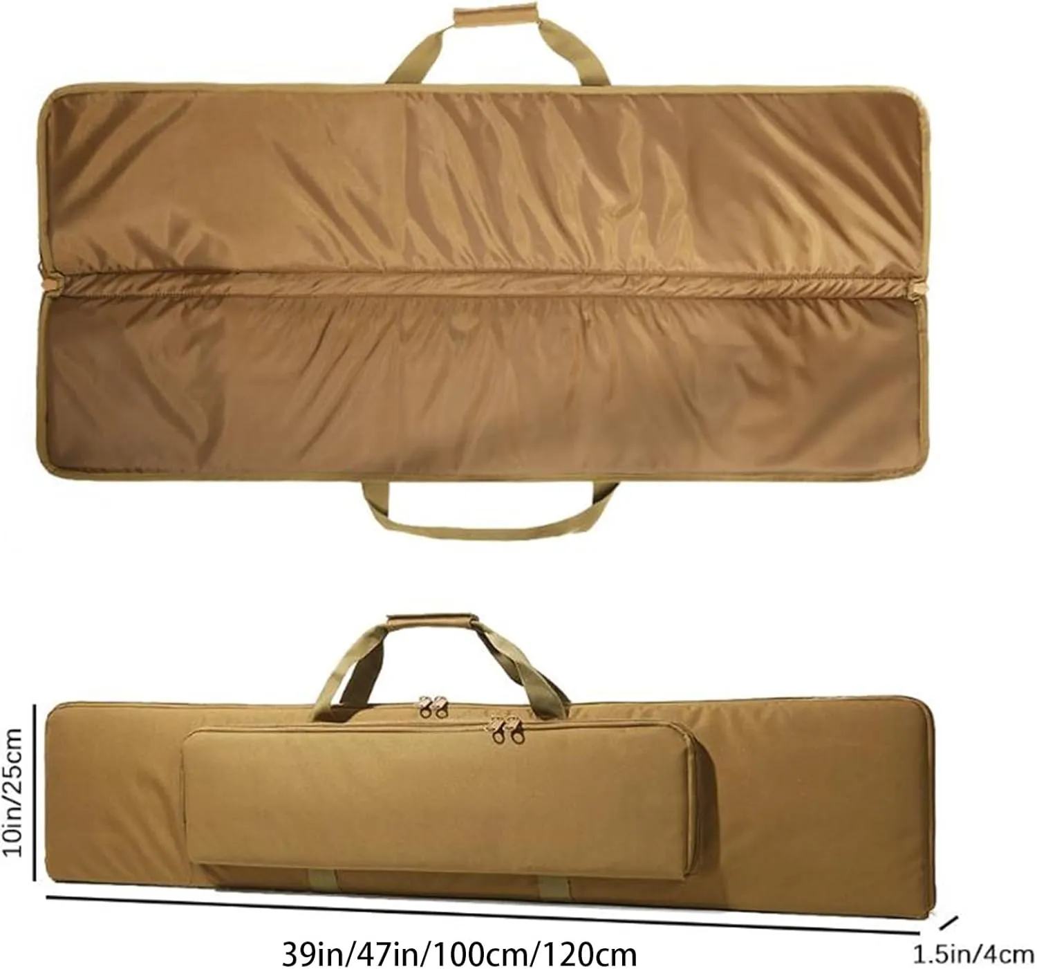 39/47 inch Double Rifle Case Soft Bag Gun Case, Soft Shotgun Carrying Range Bag, with Lockable Zipper and Backpack Strap, for Outdoor Hunting Shooting Range