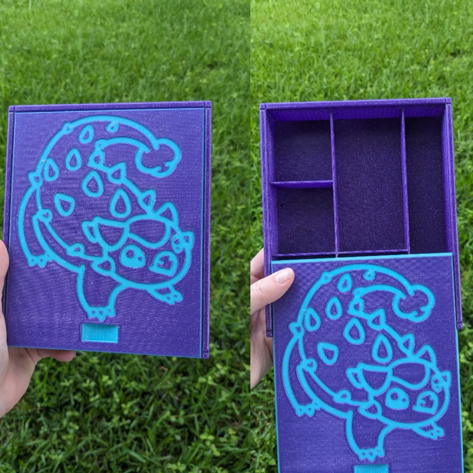 3D printed Notions Box--Ankylosaurus