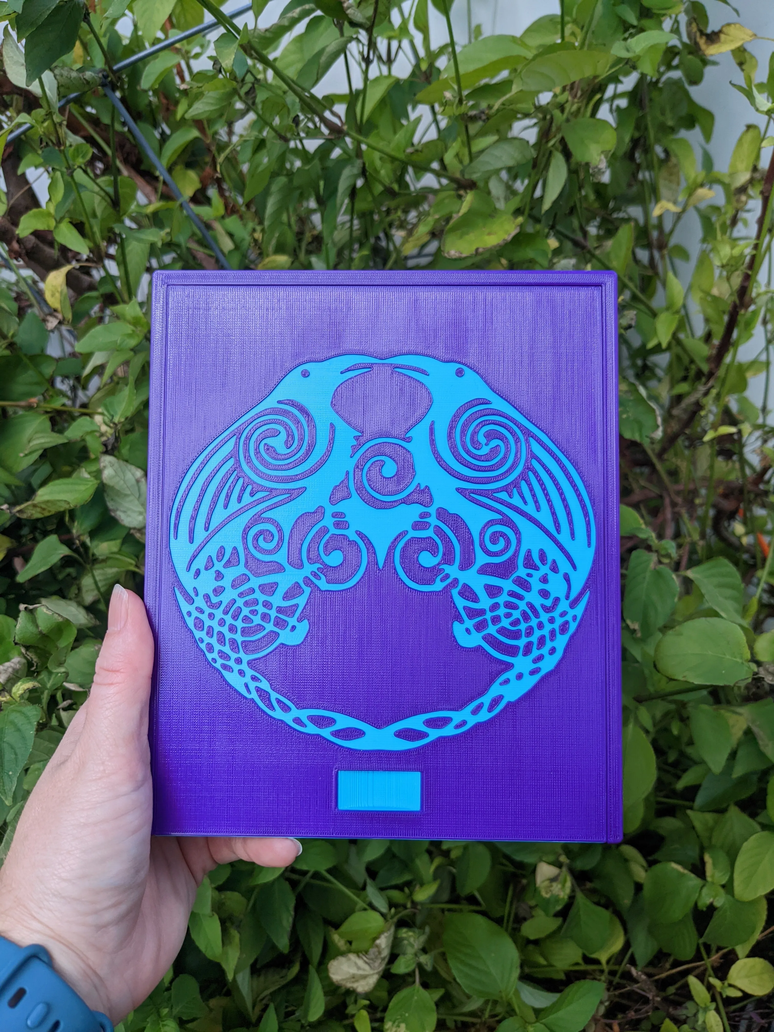 3D printed Notions Box--Celtic Knot Ravens