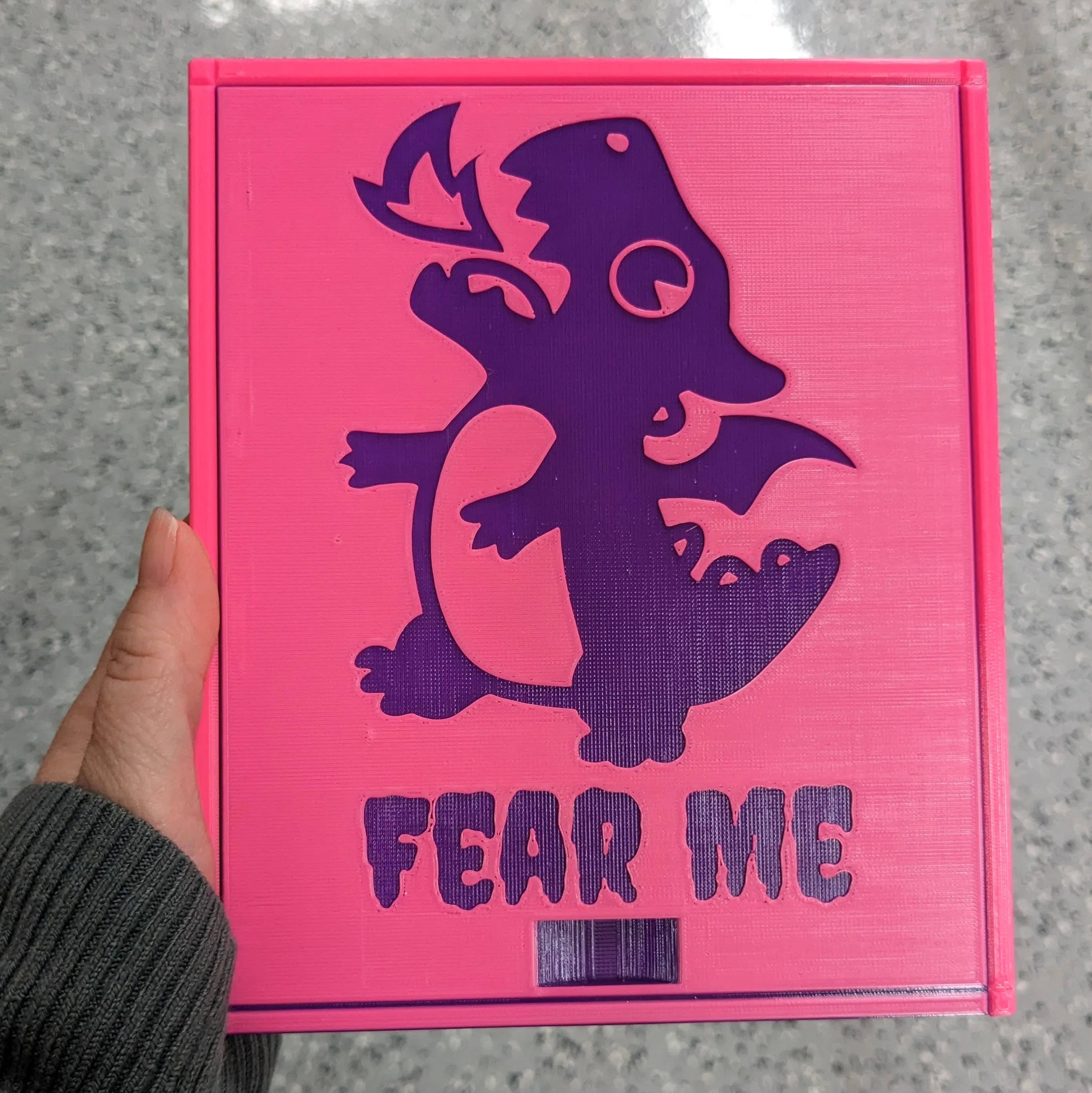 3D printed Notions Box--Fearsome Baby Dragon