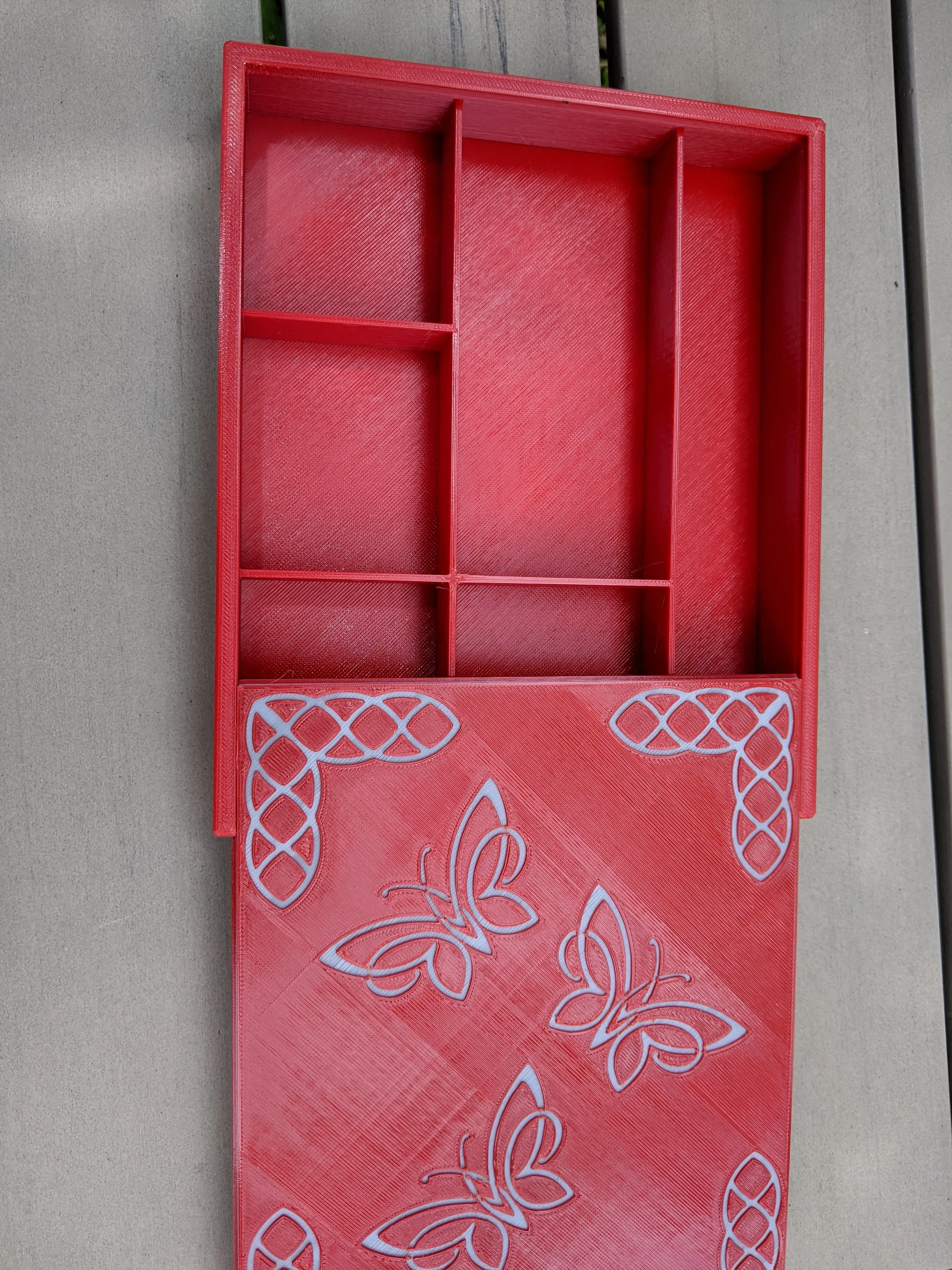3D printed Notions Box--Knotwork Butterfly