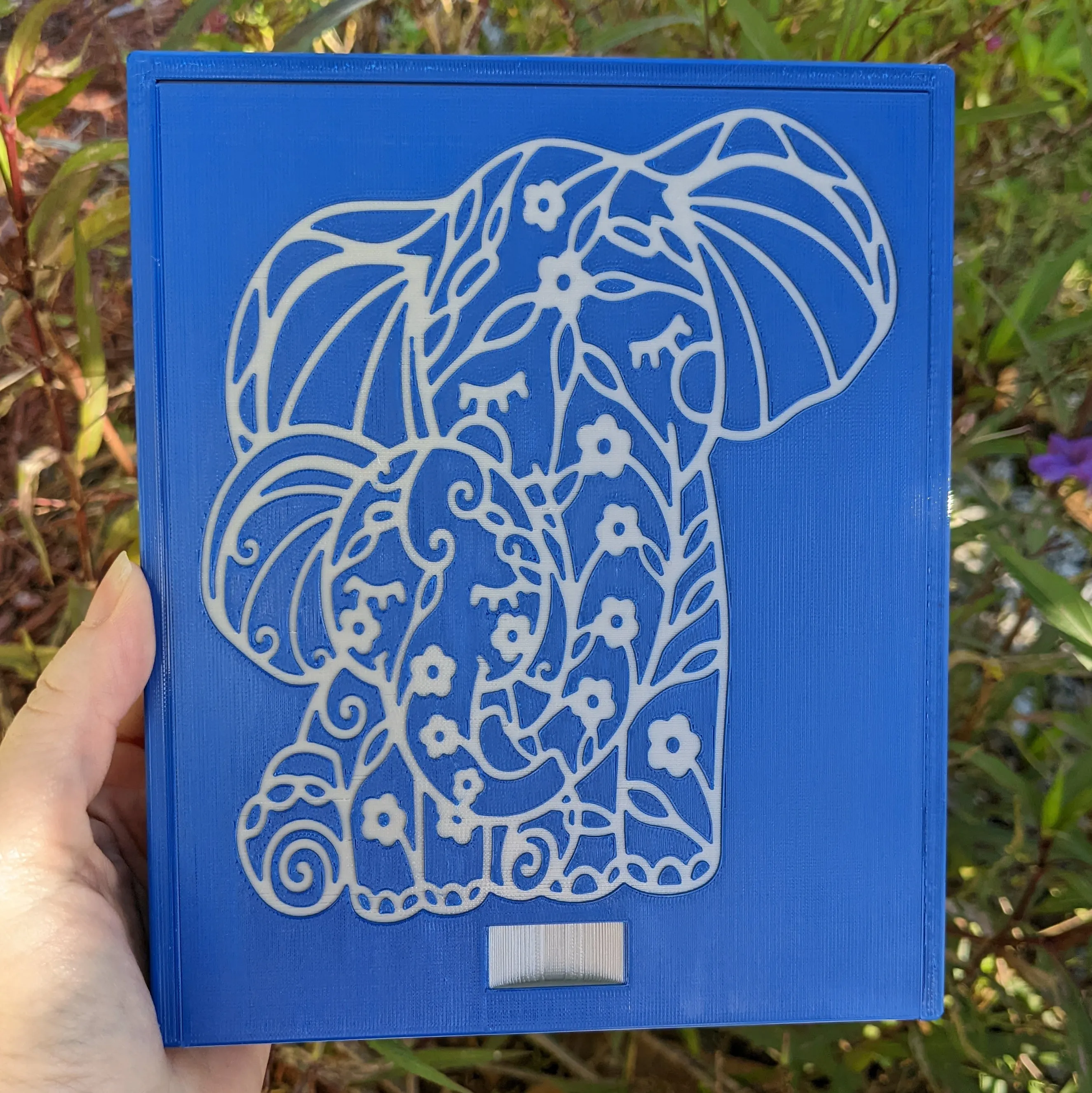 3D printed Notions Box--Mama and Baby Elephant
