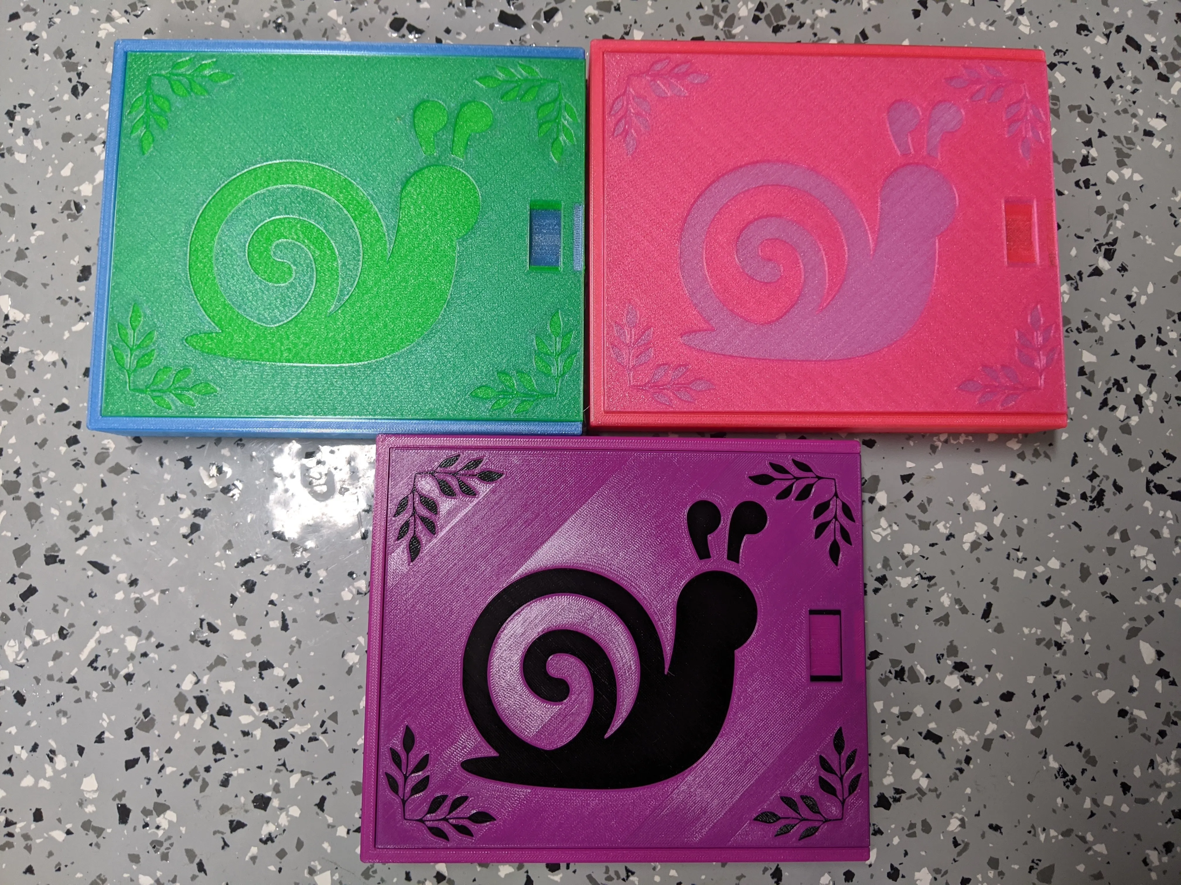 3D printed Notions Box--Snail