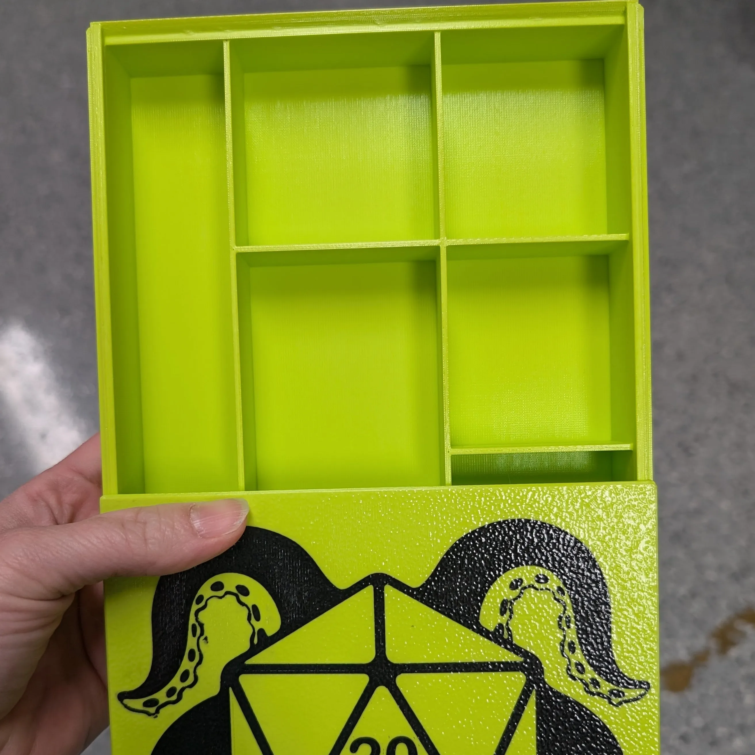 3D printed Notions Box--Tentacle D20
