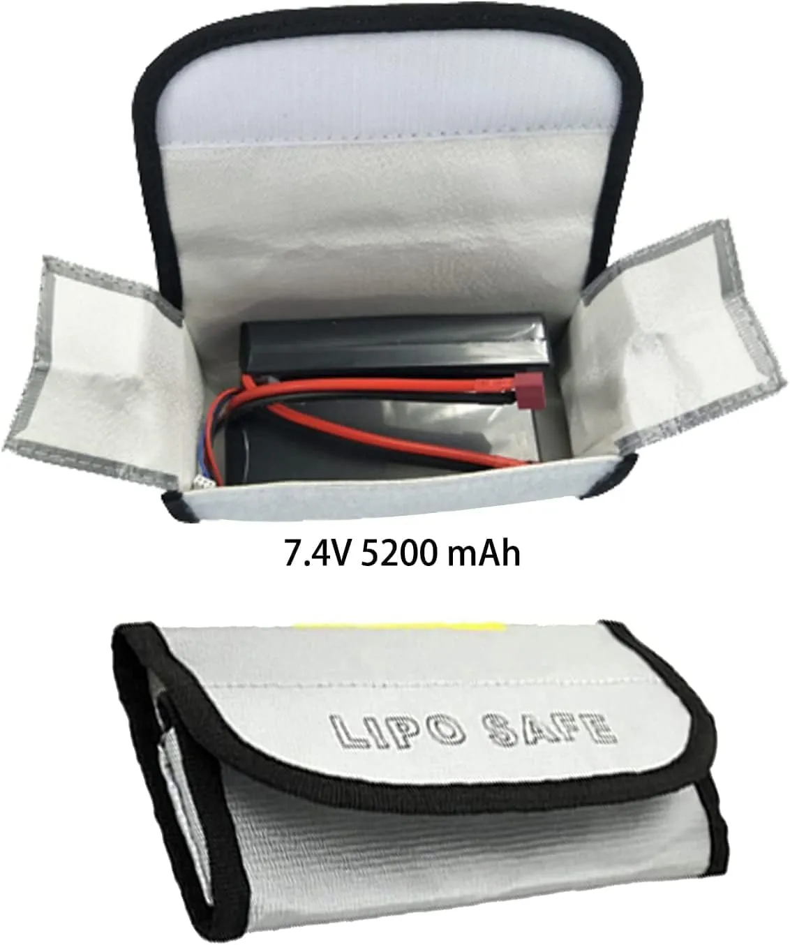 3PCS 185 * 60 * 75mm Lipo Battery Safe Bag Charging Bag for Lipo Battery Pack Storage Charging Transport,Home Travel Fireproof Safe Storage Pouch