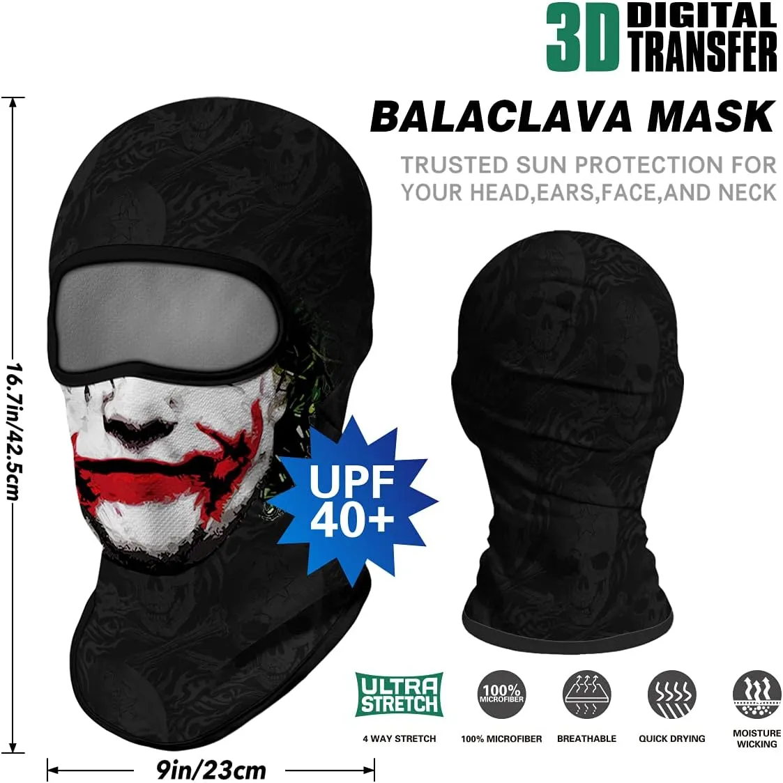 3PCS Balaclava Full Face Mask Ski Scarf Sun UV Protection Motorcycle Cycling Hood Men Women Outdoor Sports Covering