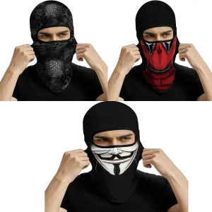 3PCS Balaclava Full Face Mask Ski Scarf Sun UV Protection Motorcycle Cycling Hood Men Women Outdoor Sports Covering