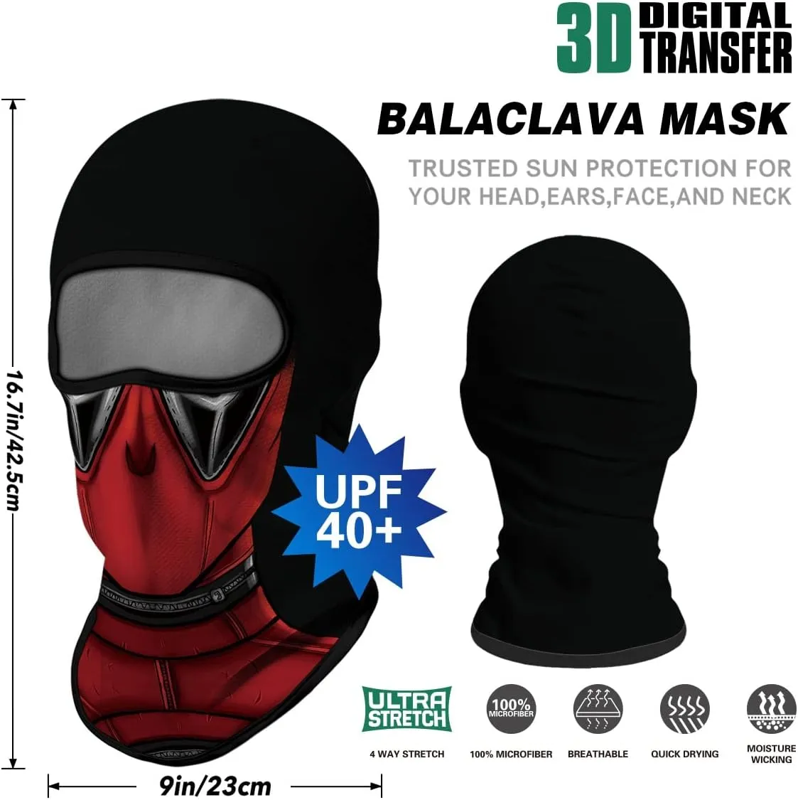 3PCS Balaclava Full Face Mask Ski Scarf Sun UV Protection Motorcycle Cycling Hood Men Women Outdoor Sports Covering
