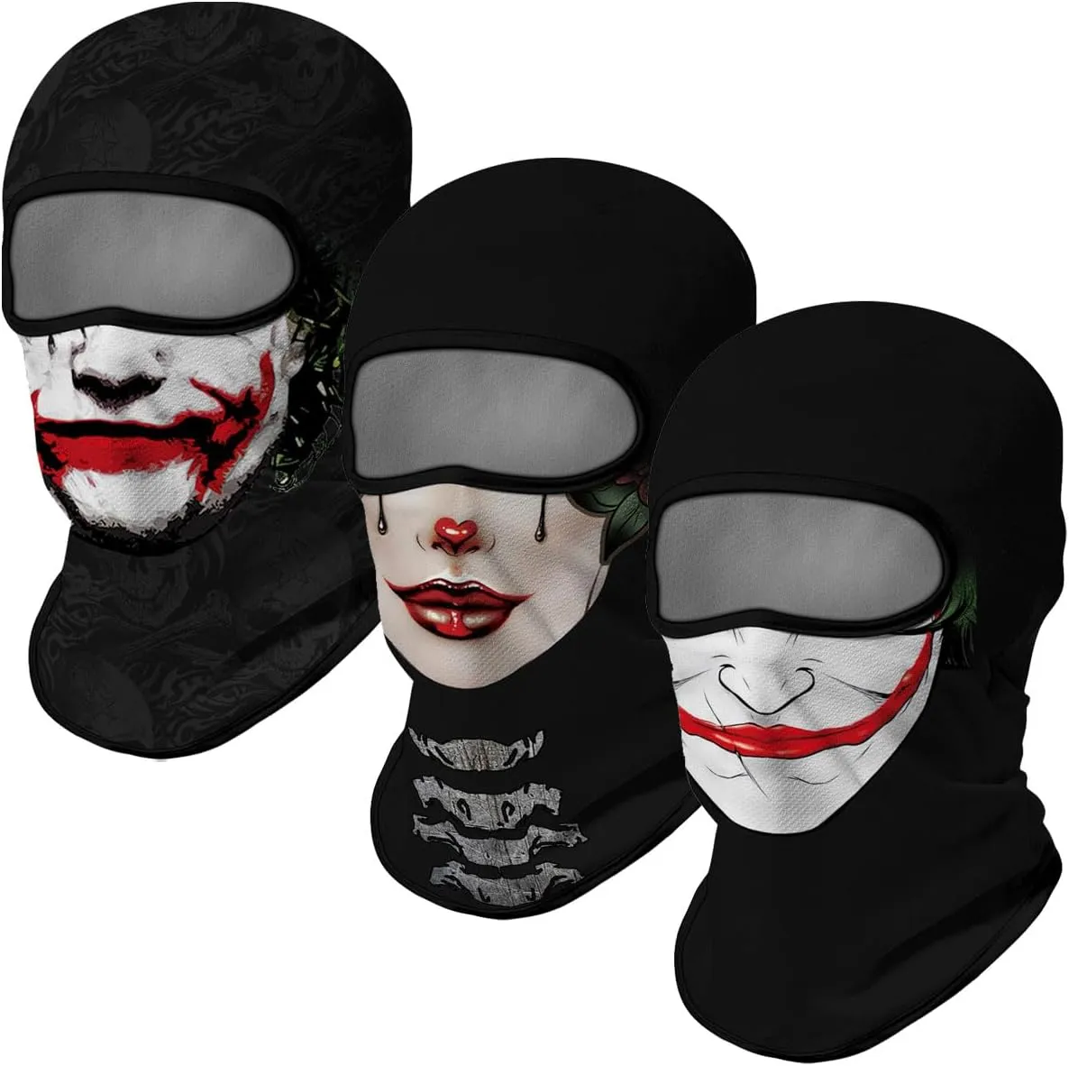 3PCS Balaclava Full Face Mask Ski Scarf Sun UV Protection Motorcycle Cycling Hood Men Women Outdoor Sports Covering