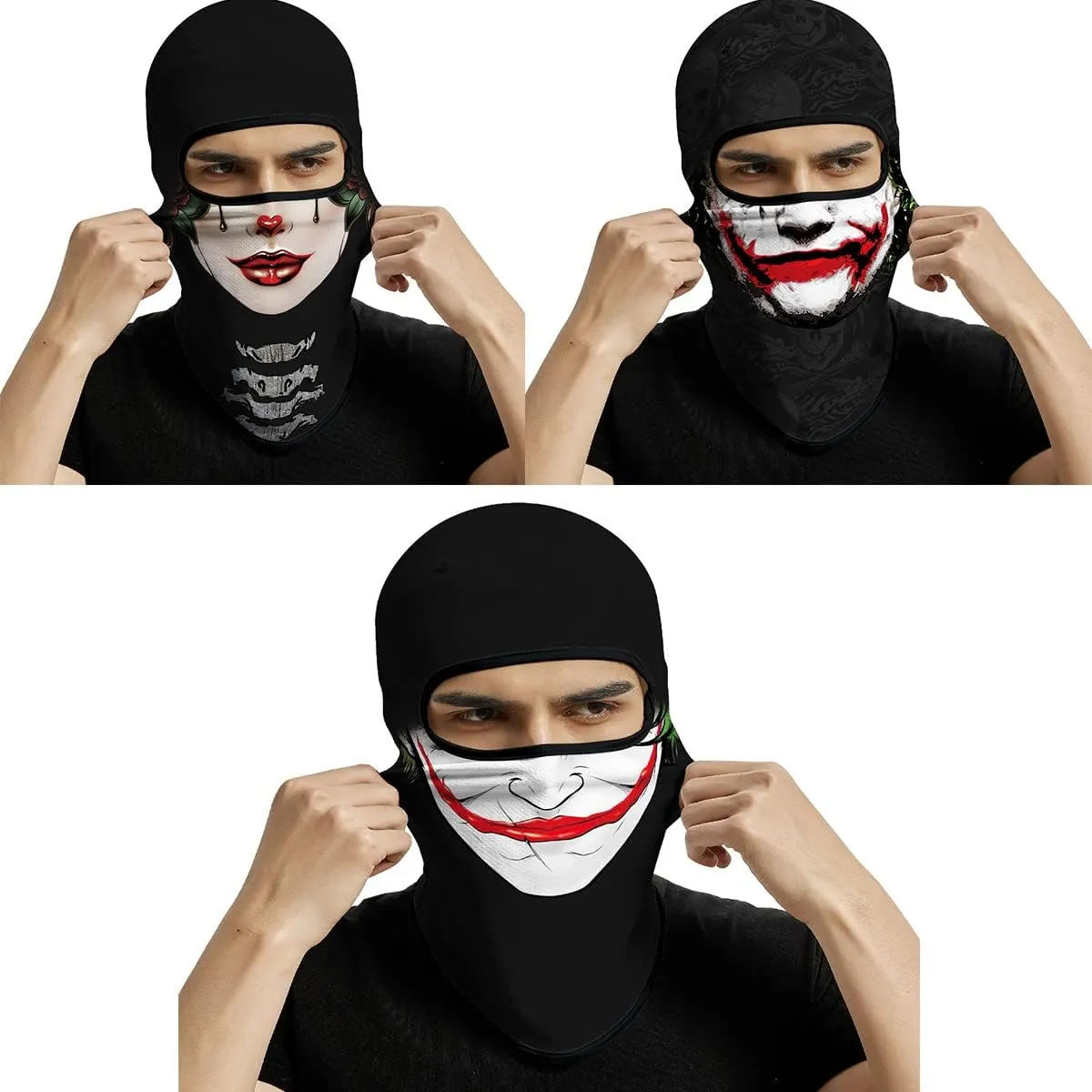 3PCS Balaclava Full Face Mask Ski Scarf Sun UV Protection Motorcycle Cycling Hood Men Women Outdoor Sports Covering