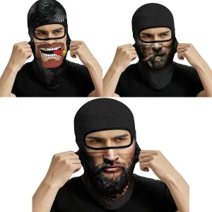 3PCS Balaclava Full Face Mask Ski Scarf Sun UV Protection Motorcycle Cycling Hood Men Women Outdoor Sports Covering