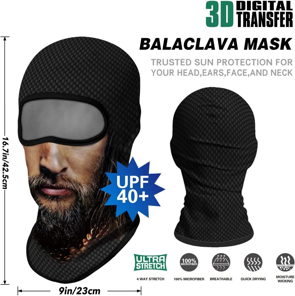3PCS Balaclava Full Face Mask Ski Scarf Sun UV Protection Motorcycle Cycling Hood Men Women Outdoor Sports Covering