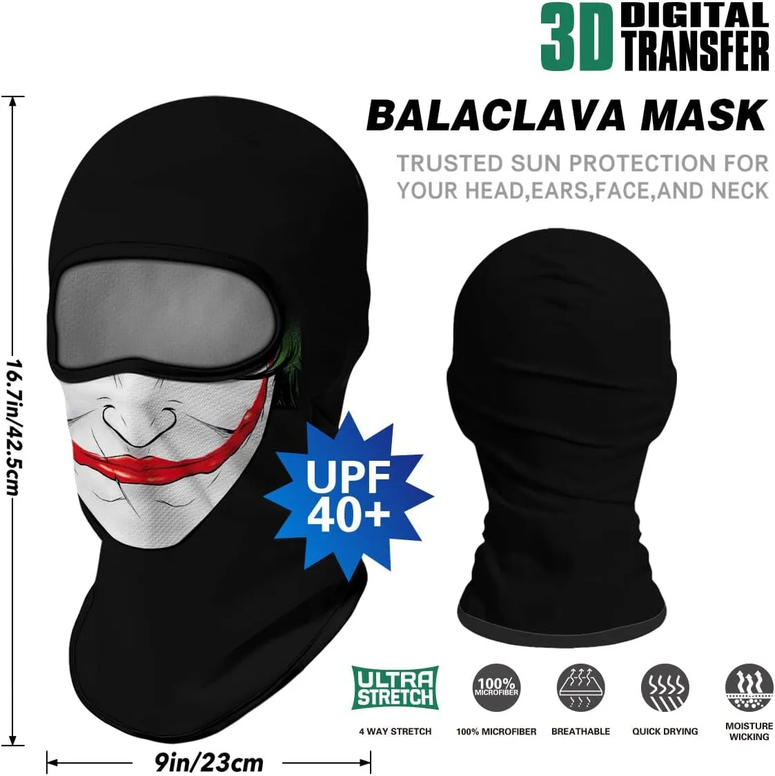 3PCS Balaclava Full Face Mask Ski Scarf Sun UV Protection Motorcycle Cycling Hood Men Women Outdoor Sports Covering