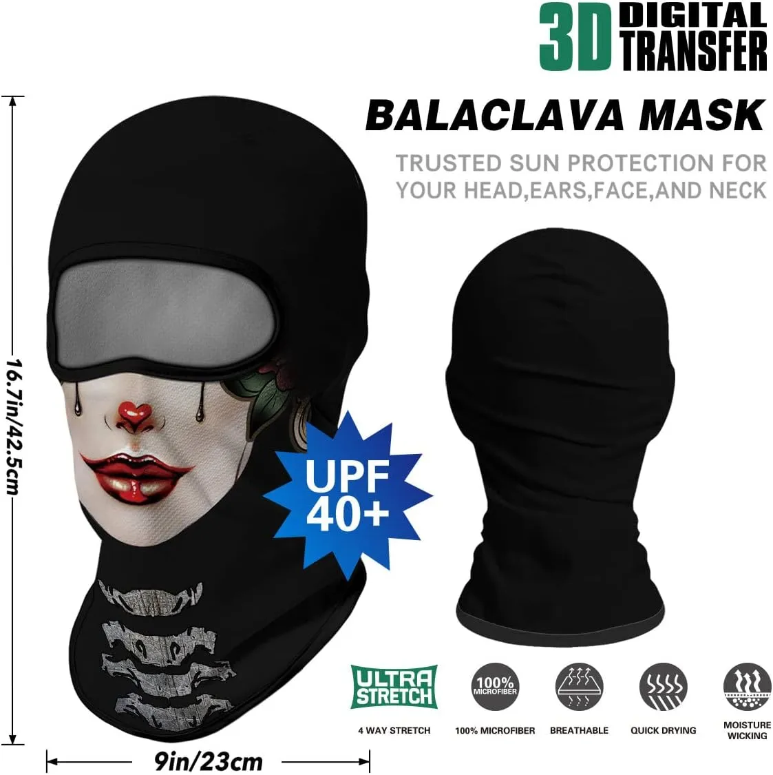 3PCS Balaclava Full Face Mask Ski Scarf Sun UV Protection Motorcycle Cycling Hood Men Women Outdoor Sports Covering