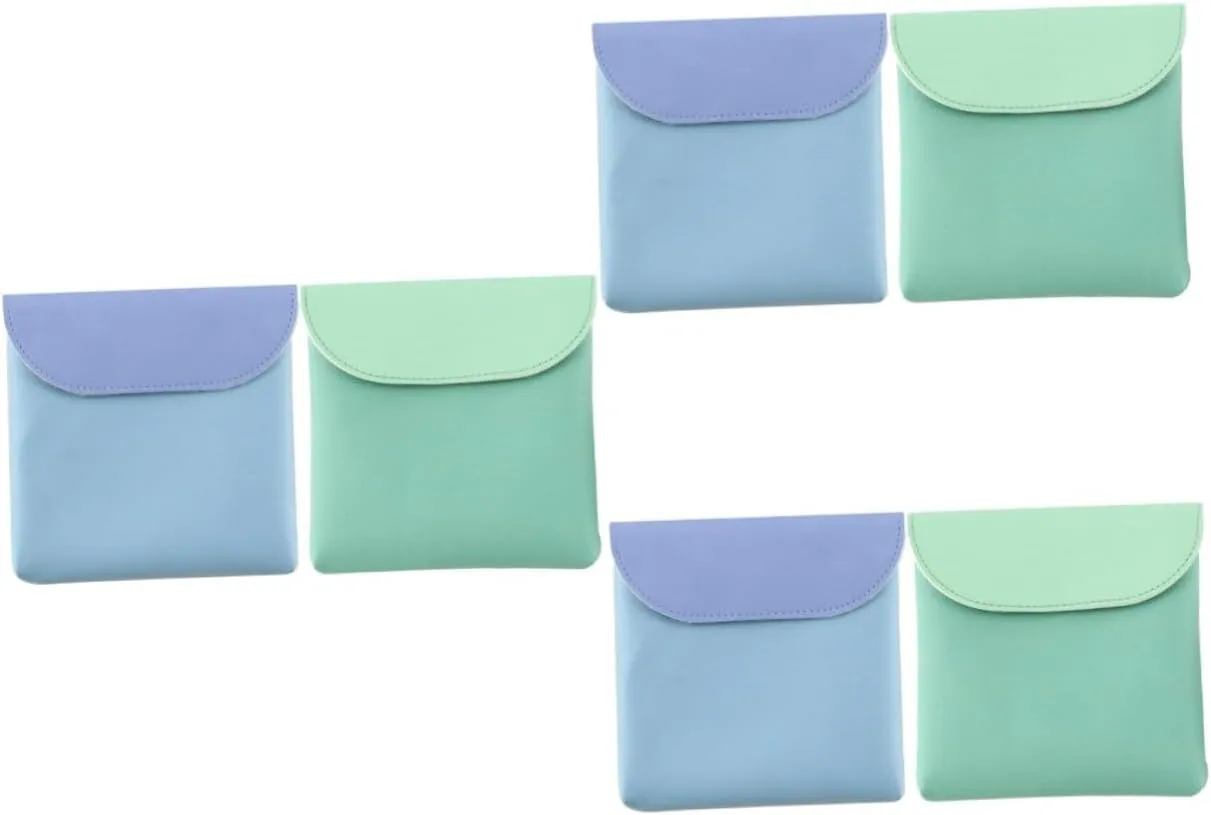 3sets 2pcs Portable Sanitary Napkin Pouch Compact Pu Storage Bag for Lightweight Period Bag for Travel Outdoor Use Attractive Design 2pcs*3