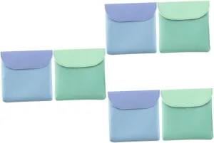 3sets 2pcs Portable Sanitary Napkin Pouch Compact Pu Storage Bag for Lightweight Period Bag for Travel Outdoor Use Attractive Design 2pcs*3