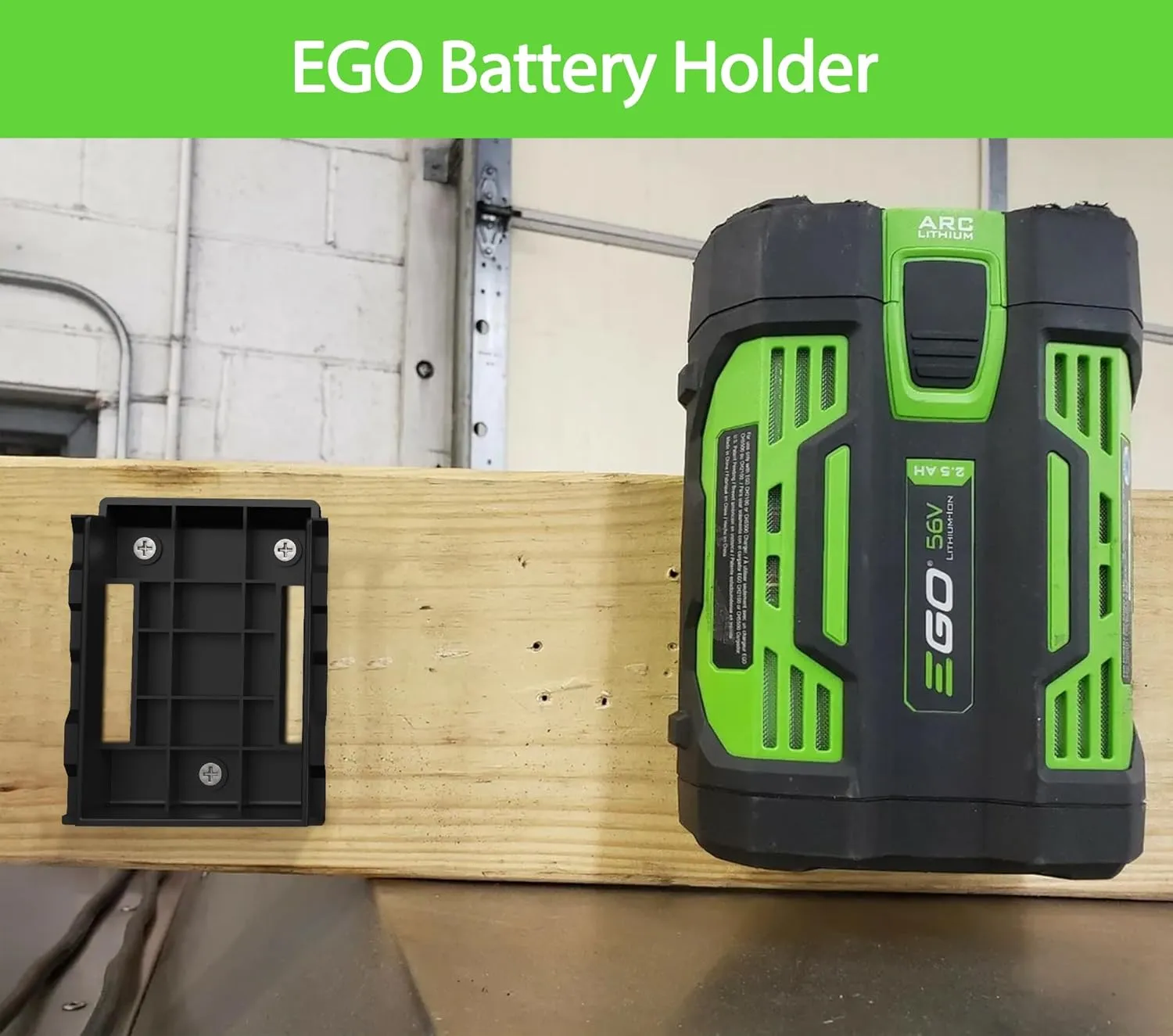 4 Pack for EGO Battery Holder | EGO Battery Mount | EGO Accessories | Ego Holder | 56V Ego Battery Holder Wall Mount | EGO 56V Battery Under Shelf Mount fit All EGO Battery